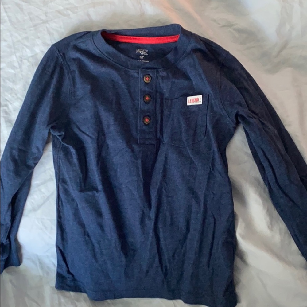 5T long sleeve Henley pocket t